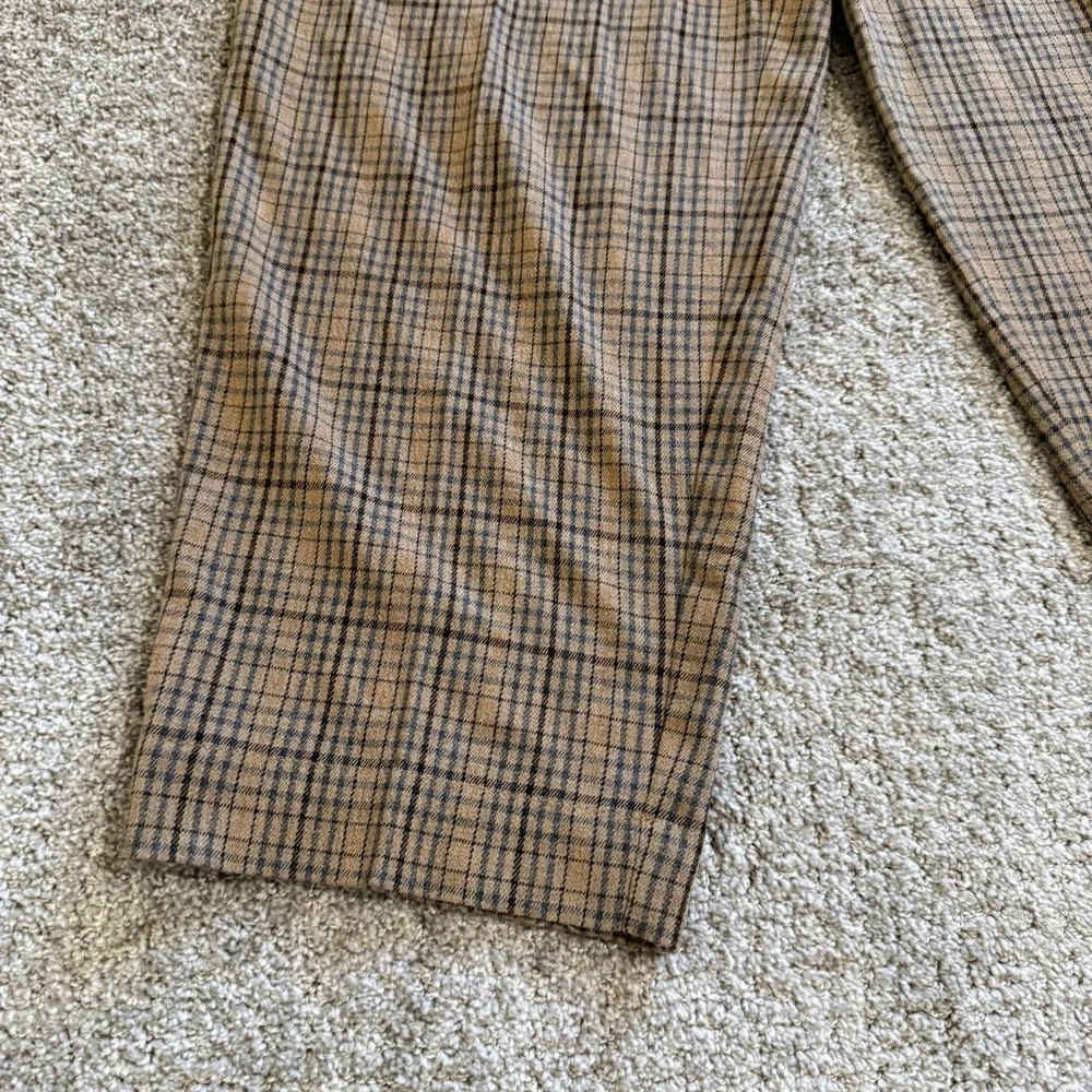 Madewell Turner Tapered Pant Brown Plaid Trousers 4 Academia Collegiate Preppy